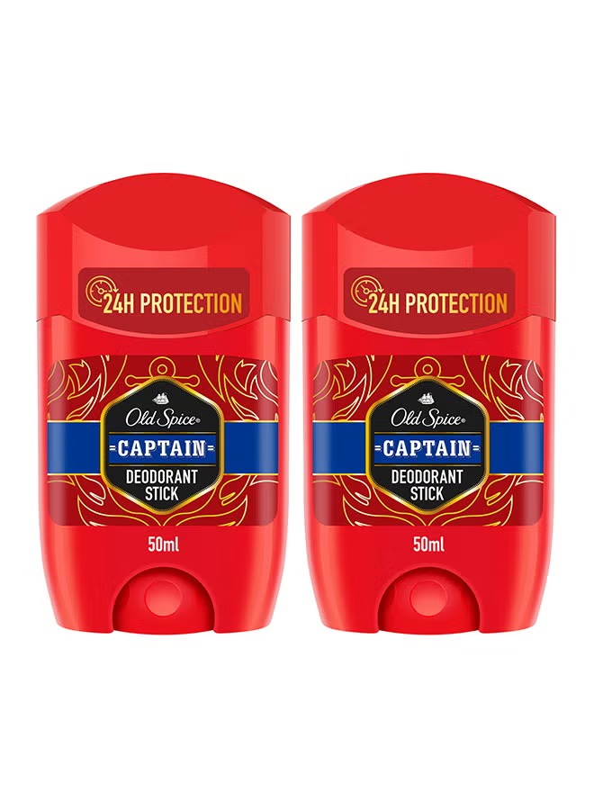 Pack Of 2 Captain Deodorant Stick 50ml